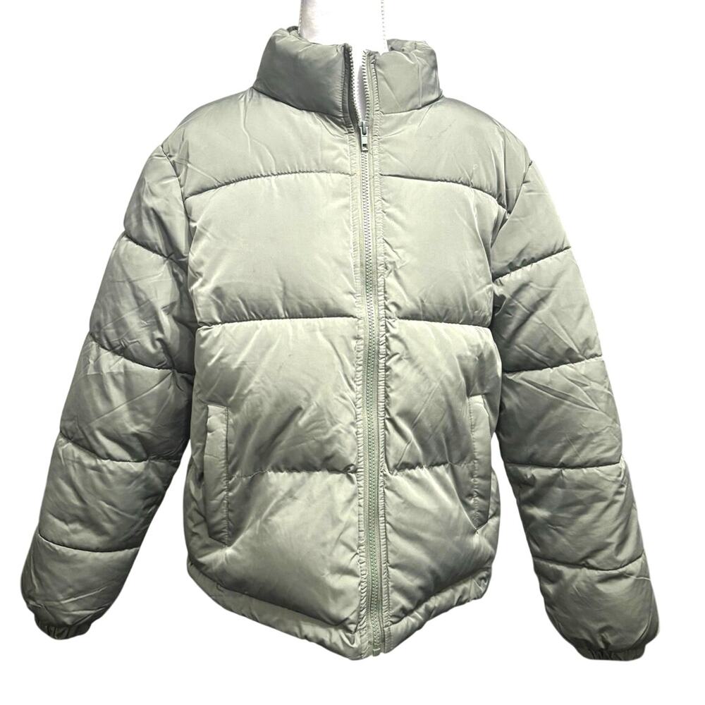 Forever 21 channel stitched puffer jacket camo green medium W. Streetwear preppy - Picture 2 of 9